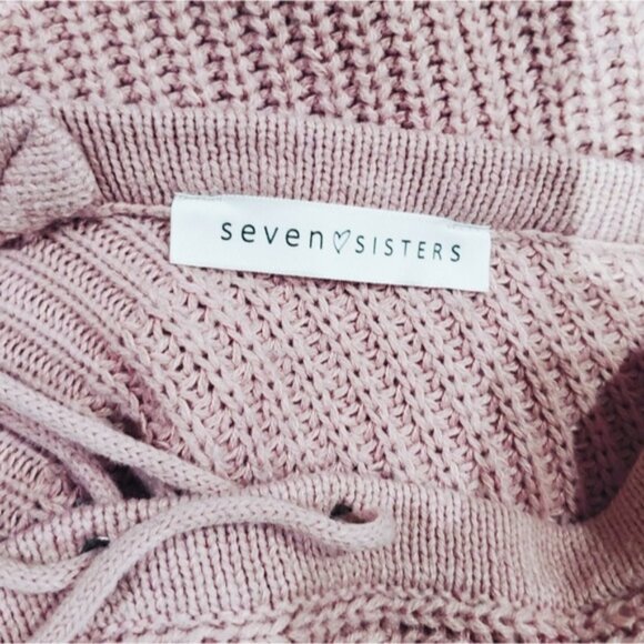 Seven Sisters- High-Low Knit Strappy Front V Neck Knit Sweater - Picture 9 of 9